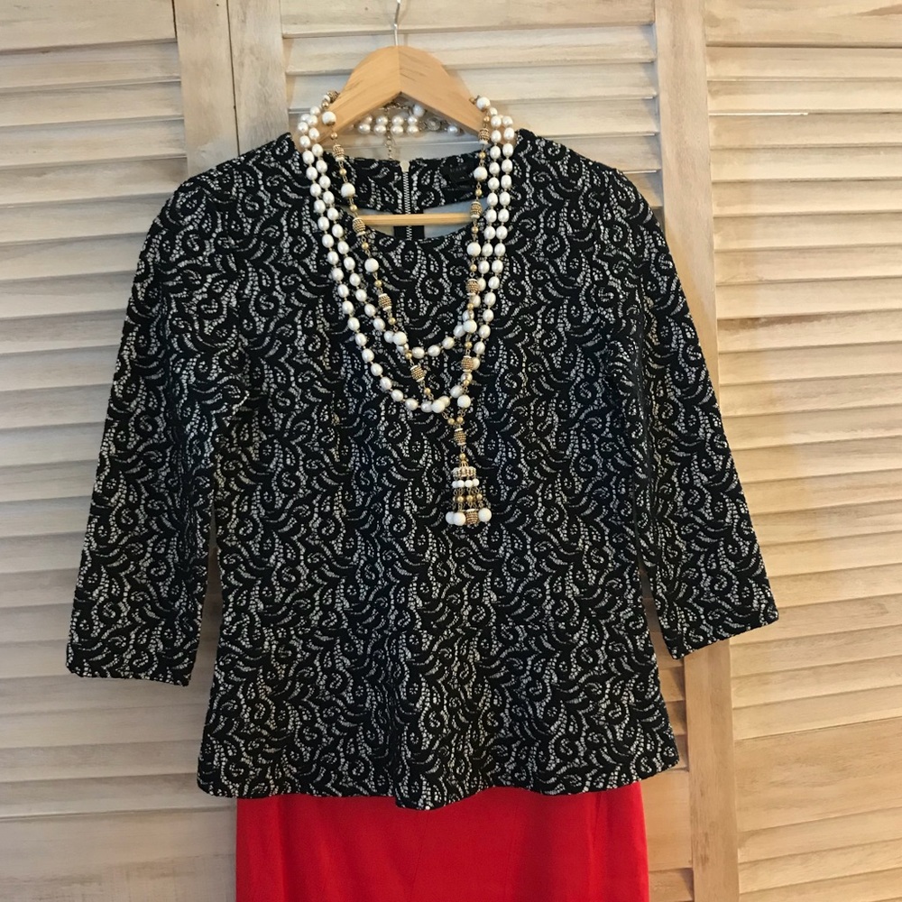 JCREW lace peplum top, XS, new